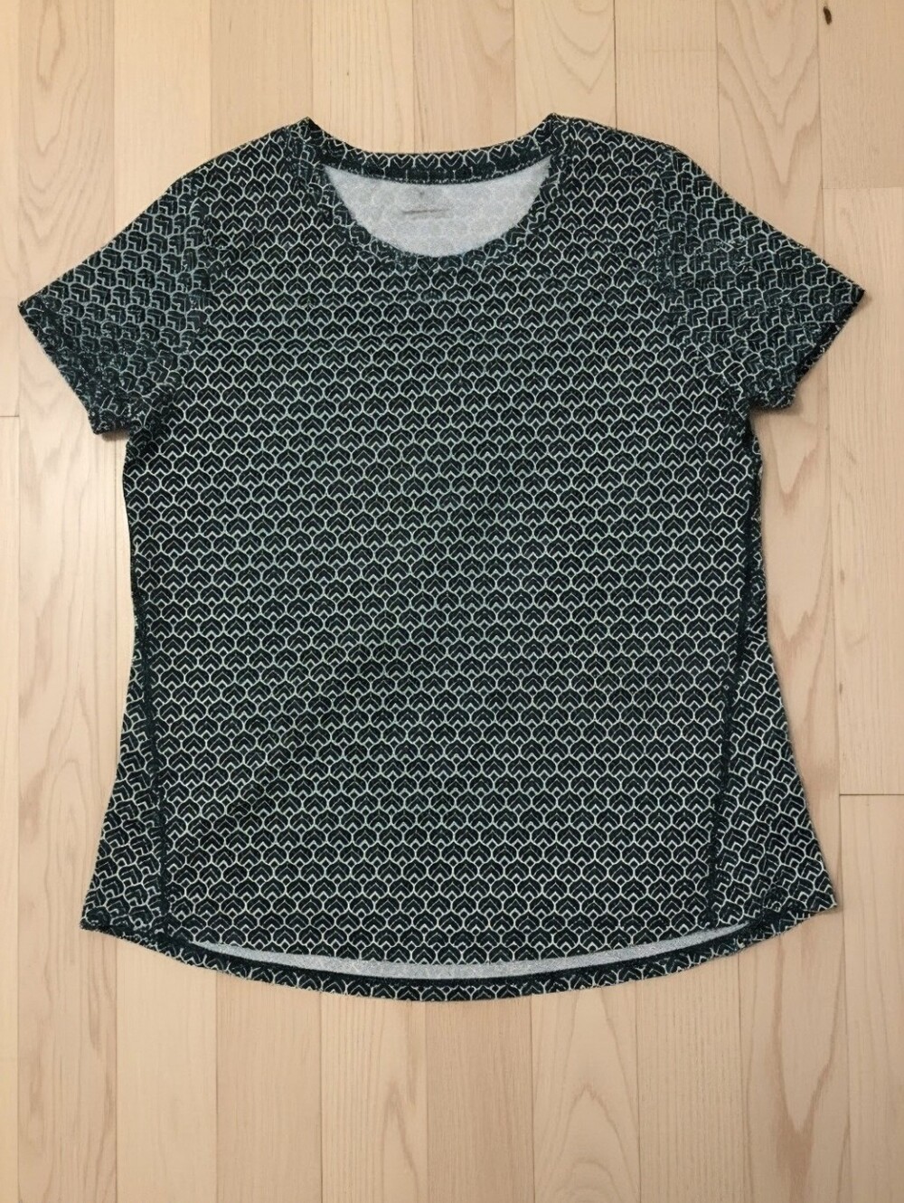 T by Talbots Supersoft Jersey Tee - Emerald Green Ogee Print, Size L